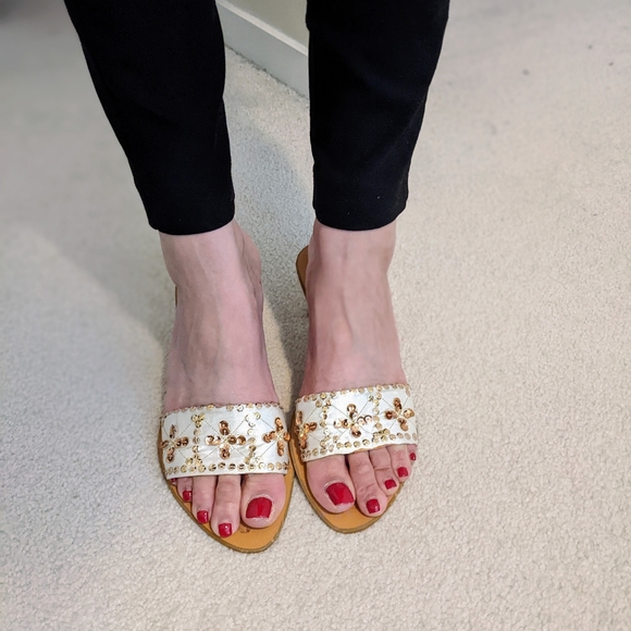 Slip on heeled sandals size 40/10 - Picture 3 of 6